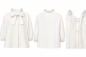 Simone Rocha Floral Matelassé Bow Top | Crystal Embellished | UK 10